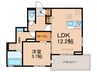 仮)ラコルト板付 1LDKの間取り