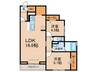 仮)ラコルト板付 2LDKの間取り