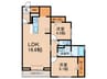 仮)ラコルト板付 2LDKの間取り