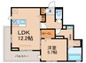 仮)ラコルト板付 1LDKの間取り