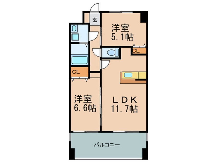 間取図 グランパ－ク天神Ｃ棟