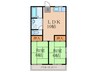 レガンツァ飯塚 2LDKの間取り