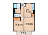 ヒルズリバーサイドＣ 2DKの間取り