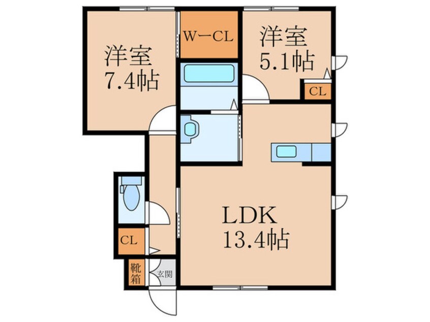 間取図 ハイツ四季の里Ⅱ　Ａ