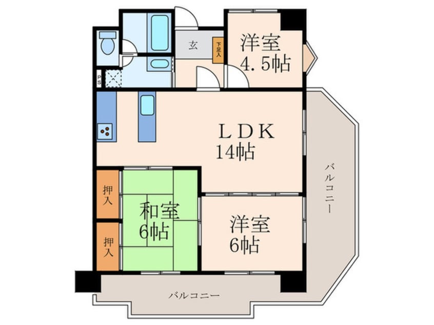 間取図 トアレンス城野（８０７）
