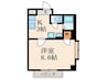 ルネサンス北方 1Kの間取り