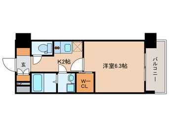 間取図 ｴﾝｸﾚｽﾄ天神ＭＥＲＳⅡ(704)