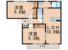 シャルマン・ドミールＢ棟 2LDKの間取り