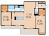 D-ROOM八幡駅前 2LDKの間取り