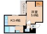 METIS小松原 1Kの間取り