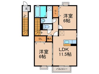 間取図 フォンティ－ヌ清水Ａ棟