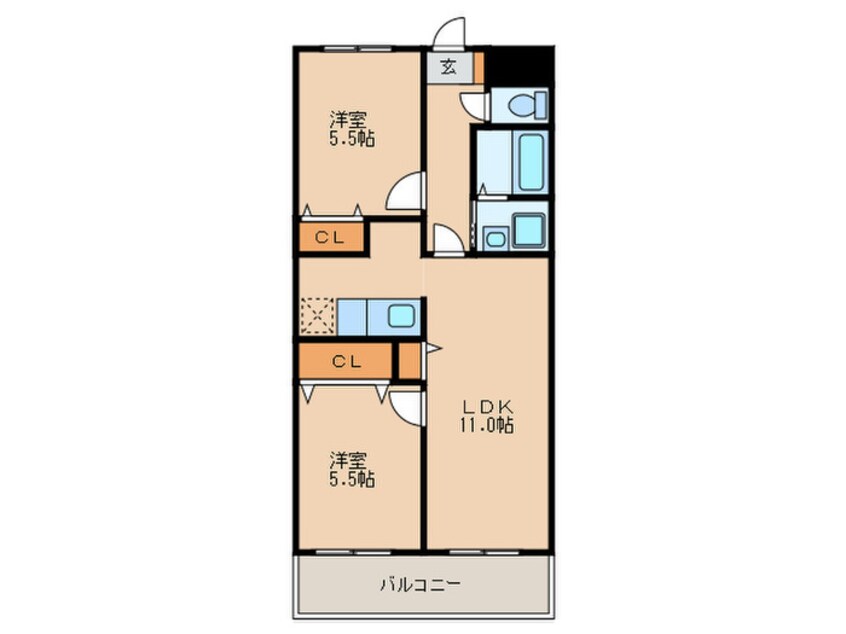 間取図 プリムヴェール愛宕