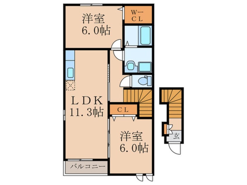 間取図 ブリ－ゼ・川宮Ⅱ