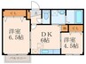 フィオ－レ長行西 2DKの間取り