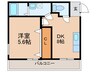 宇宿川平ビル 1DKの間取り