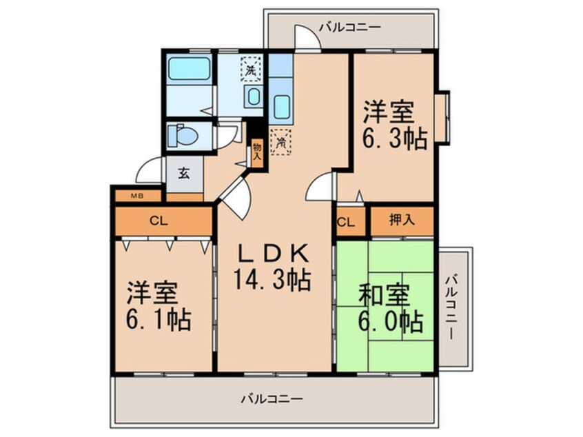 間取図 テラ青葉A棟
