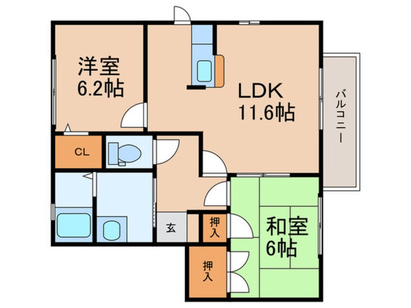 間取図 シャルムＫ　Ｂ