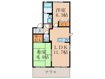 間取図 プレジ－ルアンＢ