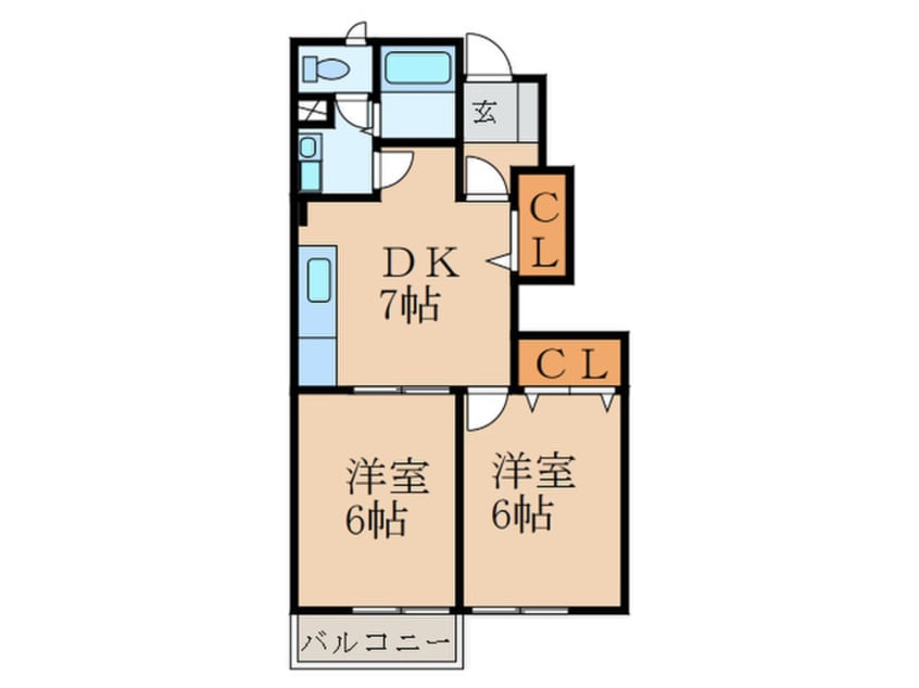 間取図 メイユ－ル北泉A