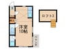 シティハイム千早 1Rの間取り