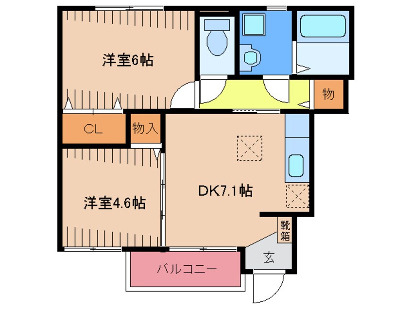 間取図 コンフォ－ト下府