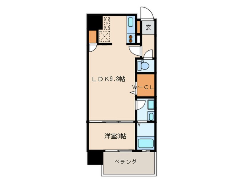 間取図 ｸﾞﾗﾝﾌｫ-ﾚﾌﾟﾗｲﾑ西新（1004)