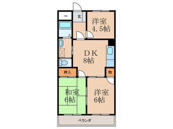 間取図 シャトレ苅田Ⅱ