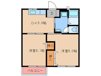 間取図 サンパ－ク伍番館