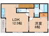 ファーストイン梅満 1LDKの間取り