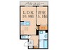 仮）フース　コーシェリ 1LDKの間取り