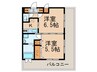 エンクレスト中呉服(1512) 2Kの間取り