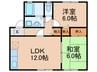 セジュ－ルクレストＢ棟 2LDKの間取り