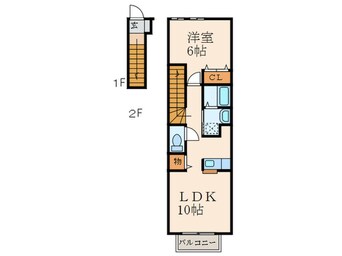 間取図 フィオ－レ長行東　二番館