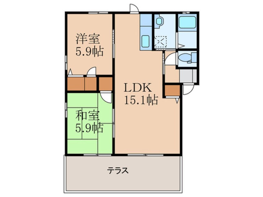 間取図 ラフィネ中曽根 Ｂ棟