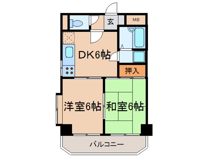 間取図 ダイアパレス大手門第２(201)
