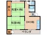 静雲荘 2DKの間取り