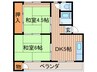 静雲荘 2DKの間取り