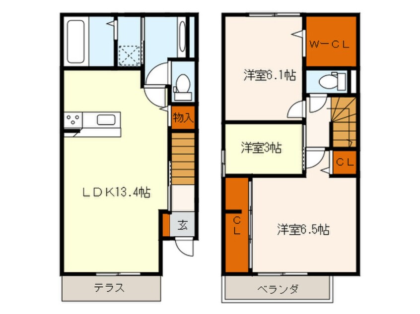 間取図 横内ＧＡＲＤＥＮ　Ｄ棟