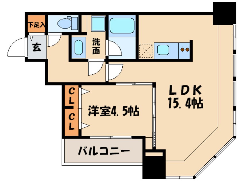 間取図 ＫＤＸﾚｼﾞﾃﾞﾝｽ大濠ﾊｰﾊﾞｰﾋﾞｭｰﾀﾜｰ