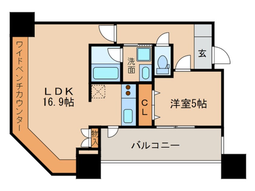 間取図 ＫＤＸﾚｼﾞﾃﾞﾝｽ大濠ﾊｰﾊﾞｰﾋﾞｭｰﾀﾜｰ