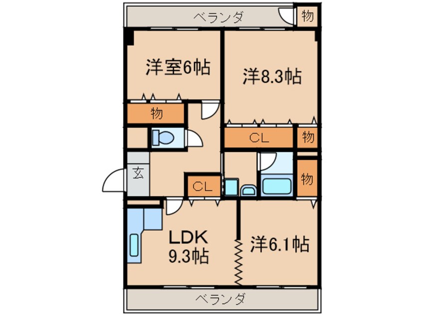 間取図 医生ｹ丘エストリル