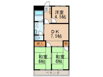 間取図 シャトレ穴生５