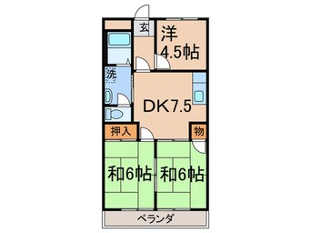 間取図 シャトレ穴生５