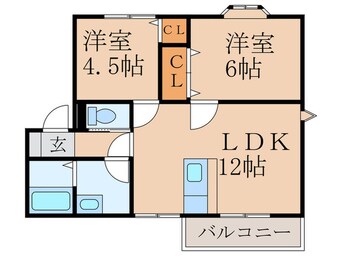 間取図 メゾンエスポワ－ルＢ