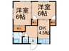 モンシャトレⅠ 2DKの間取り