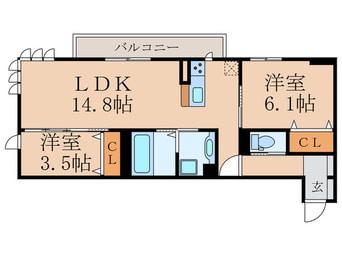 間取図 フース　ヒュッゲ行橋　A棟