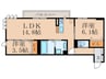 フース　ヒュッゲ行橋　A棟 2LDKの間取り