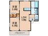 エクリス2 2LDKの間取り