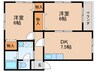 ウエストヒルズ２１ 2DKの間取り