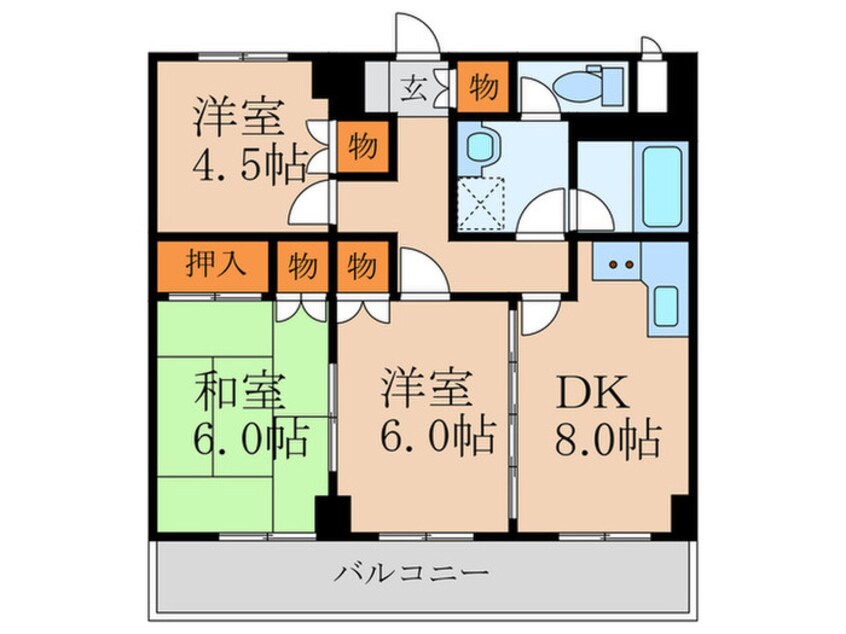 間取図 クラウンハイム小倉南